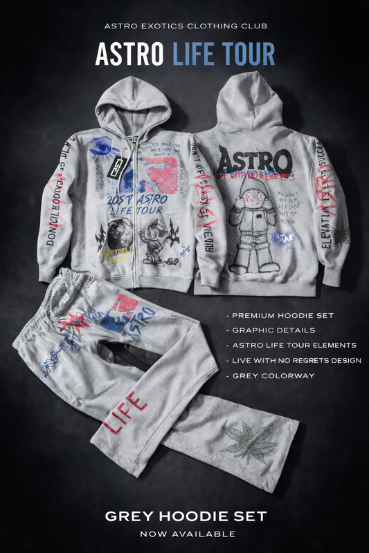 Astro "Life Tour" Graphic Hoodie Set - Grey