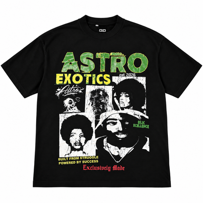 Astro Exotics “Built From Struggle” Graphic Tee – Black