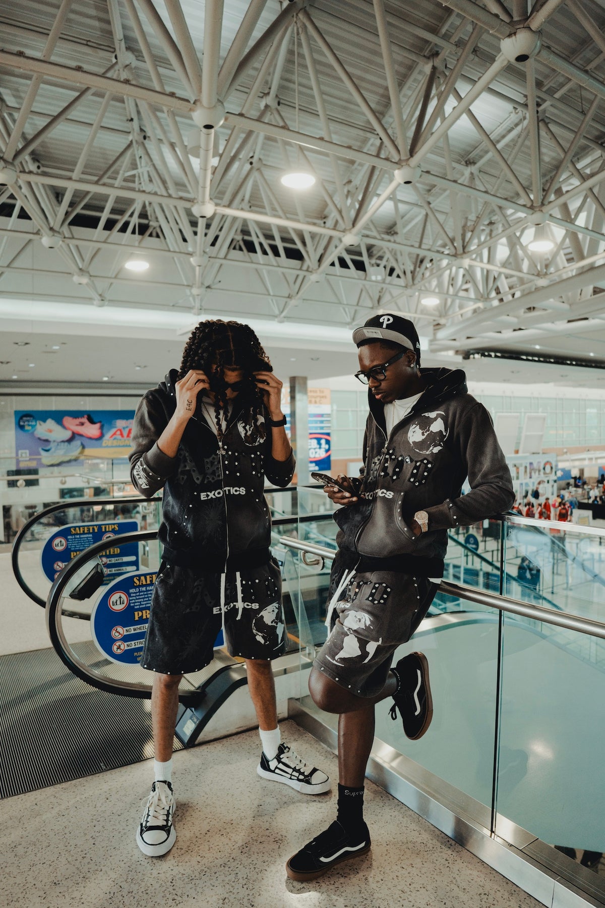 Astro Exotics “Outta This World” Studded Zip-Up Hoodie – Black/Grey