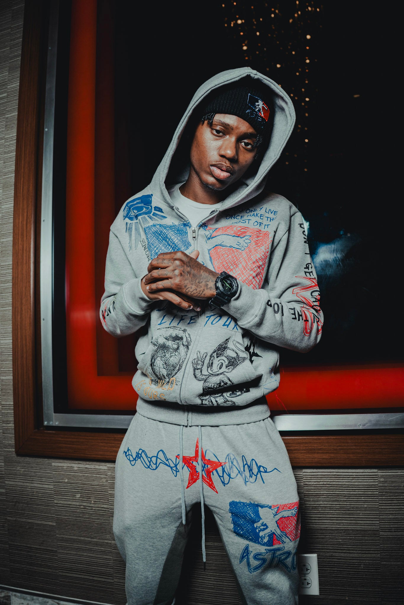 Astro "Life Tour" Graphic Hoodie Set - Grey