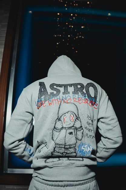 Astro "Life Tour" Graphic Hoodie Set - Grey